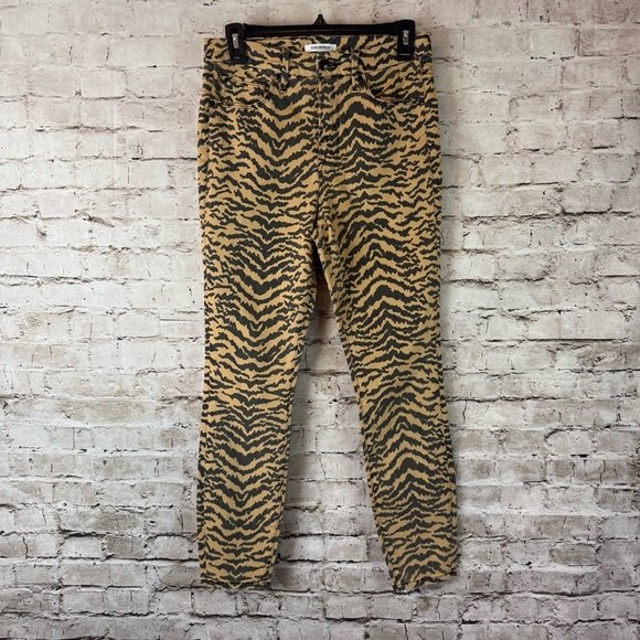 Good American Pants - Good American Women's 6 / 28 Good Waist Crop High Rise Tiger Stripe Jeans Cotton